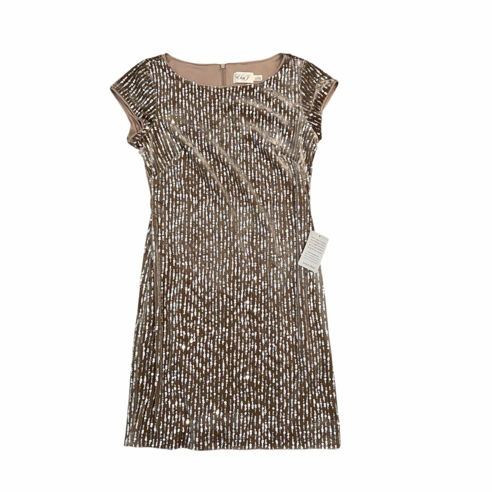 Eliza J Dress Velvet Sequin Sheath Dress 8